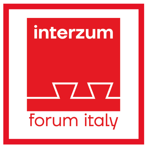 Interzum Forum Italy Logo in Rot und Weiß.