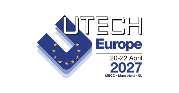 展览会 6 带有欧盟星环的 UTECH Europe 2027 标志,活动地点为荷兰马斯特里赫特